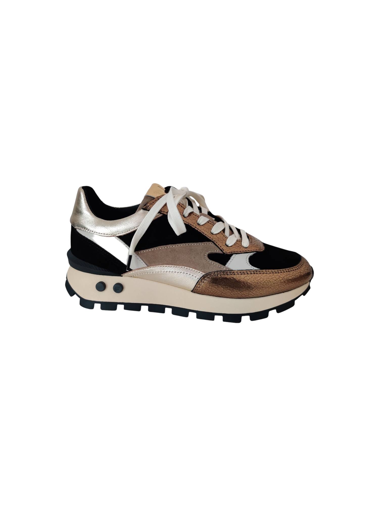 FLORIS VAN BOMMEL 10098-91-01  BLOKKI goud sneaker - www.claessensschoenen.nl