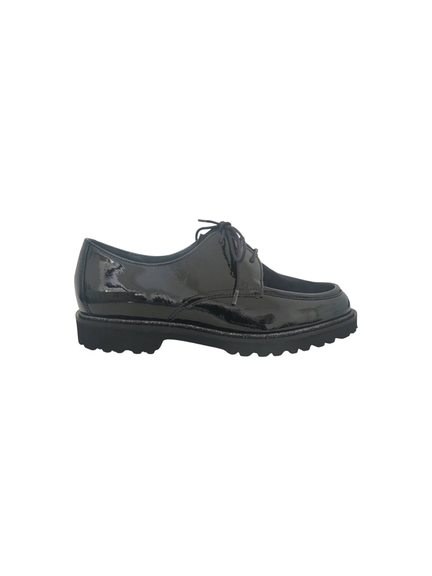 SIOUX MEREDITH 3140910 zwartlak veterschoen - www.claessensschoenen.nl