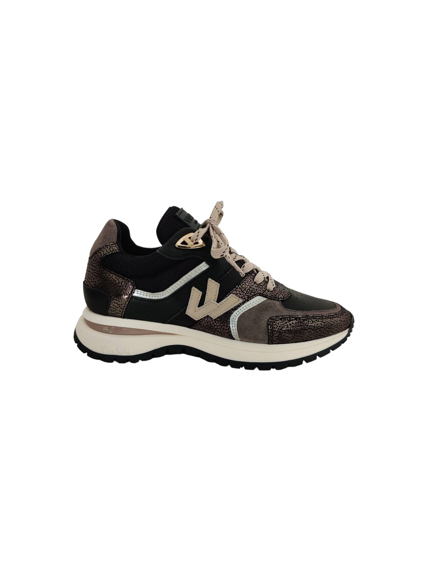 VIA VAI USHER DAVINA  62329-02-900 zwart sneaker - www.claessensschoenen.nl