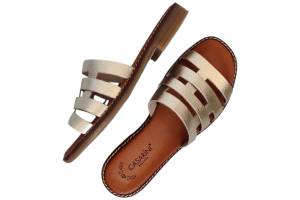 CASARINI 25302 goud slippers - www.claessensschoenen.nl