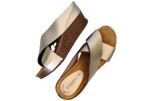 CASARINI 24002 goud slippers - www.claessensschoenen.nl