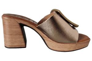 OH MY SANDAS 5394 brons slippers - www.claessensschoenen.nl