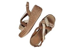 PORRONET 7052-109-110W taupe sandaal - www.claessensschoenen.nl