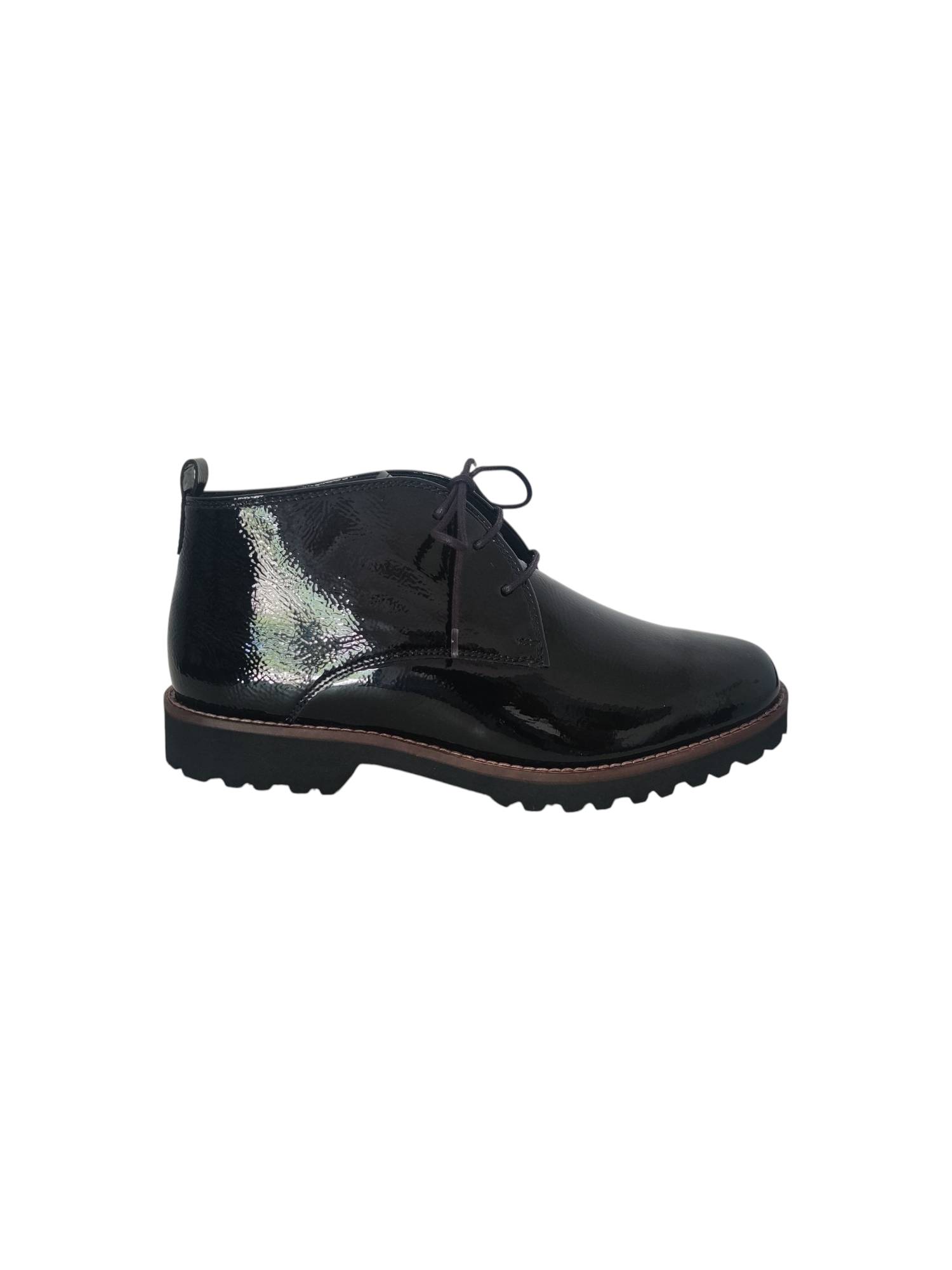 SIOUX MEREDITH 3162844 zwartlak enkelboot - www.claessensschoenen.nl