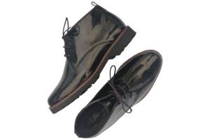 SIOUX MEREDITH 3162844 zwartlak enkelboot - www.claessensschoenen.nl