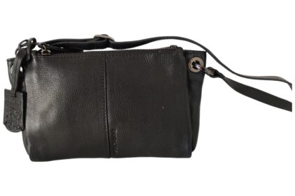Tas Double zip crossbody Zwart